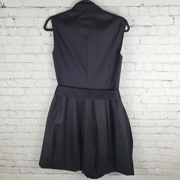 FRANK LYMAN | vintage chiffon belted rosette ruffle button up bubble skirt dress - Picture 4 of 7